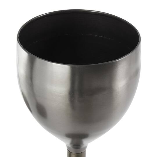 Silver Wine Glass Inspired Metal Planter Set